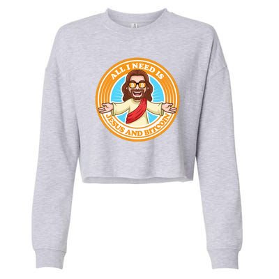 All You Need Is Jesus And Bitcoin Cropped Pullover Crew