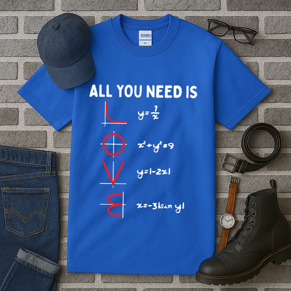All You Need Is Love Math Valentines Day Mathematics Teacher Great Gift Tall T-Shirt