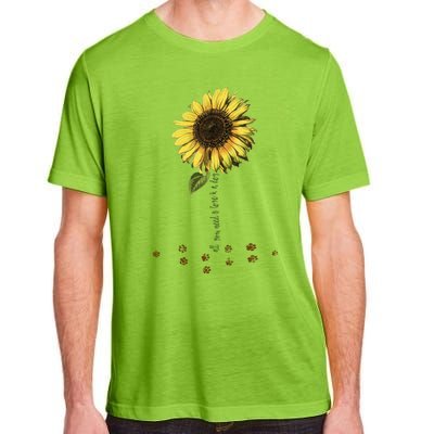 All You Need Is A Dog And Love Sunflower Paw Prints Gift Adult ChromaSoft Performance T-Shirt