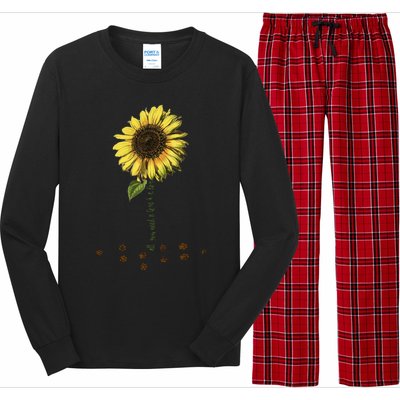 All You Need Is A Dog And Love Sunflower Paw Prints Gift Long Sleeve Pajama Set