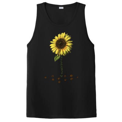 All You Need Is A Dog And Love Sunflower Paw Prints Gift PosiCharge Competitor Tank