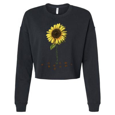 All You Need Is A Dog And Love Sunflower Paw Prints Gift Cropped Pullover Crew