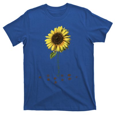 All You Need Is A Dog And Love Sunflower Paw Prints Gift T-Shirt