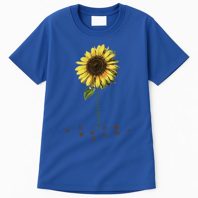 All You Need Is A Dog And Love Sunflower Paw Prints Gift Tall T-Shirt