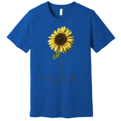 All You Need Is A Dog And Love Sunflower Paw Prints Gift Premium T-Shirt