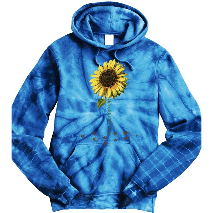 All You Need Is A Dog And Love Sunflower Paw Prints Gift Tie Dye Hoodie