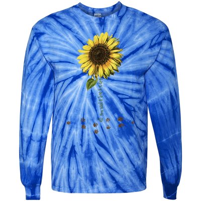 All You Need Is A Dog And Love Sunflower Paw Prints Gift Tie-Dye Long Sleeve Shirt