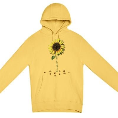 All You Need Is A Dog And Love Sunflower Paw Prints Gift Premium Pullover Hoodie