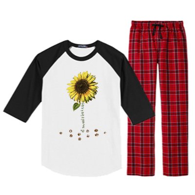 All You Need Is A Dog And Love Sunflower Paw Prints Gift Raglan Sleeve Pajama Set