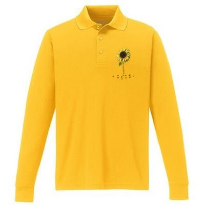 All You Need Is A Dog And Love Sunflower Paw Prints Gift Performance Long Sleeve Polo