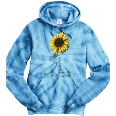 All You Need Is A Dog And Love Sunflower Paw Prints Gift Tie Dye Hoodie