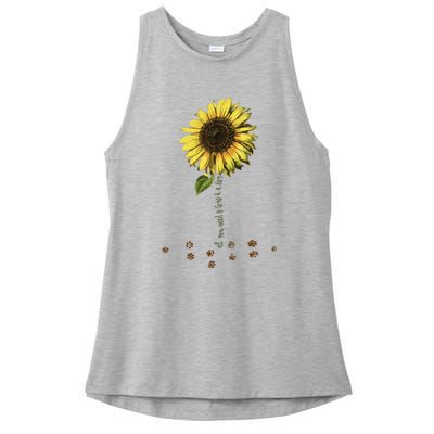 All You Need Is A Dog And Love Sunflower Paw Prints Gift Ladies PosiCharge Tri-Blend Wicking Tank