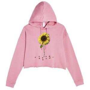 All You Need Is A Dog And Love Sunflower Paw Prints Gift Crop Fleece Hoodie