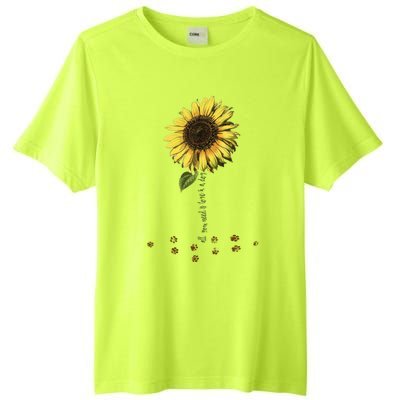 All You Need Is A Dog And Love Sunflower Paw Prints Gift Tall Fusion ChromaSoft Performance T-Shirt