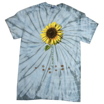 All You Need Is A Dog And Love Sunflower Paw Prints Gift Tie-Dye T-Shirt