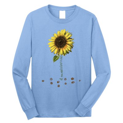 All You Need Is A Dog And Love Sunflower Paw Prints Gift Long Sleeve Shirt