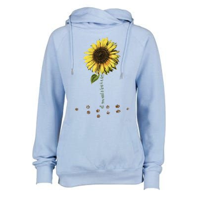 All You Need Is A Dog And Love Sunflower Paw Prints Gift Womens Funnel Neck Pullover Hood