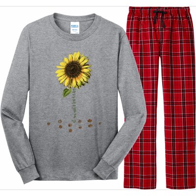 All You Need Is A Dog And Love Sunflower Paw Prints Gift Long Sleeve Pajama Set