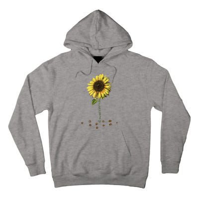 All You Need Is A Dog And Love Sunflower Paw Prints Gift Tall Hoodie