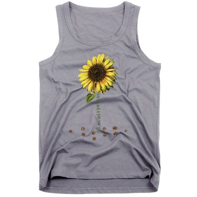 All You Need Is A Dog And Love Sunflower Paw Prints Gift Tank Top