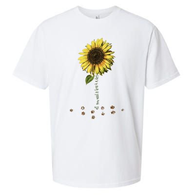 All You Need Is A Dog And Love Sunflower Paw Prints Gift Sueded Cloud Jersey T-Shirt