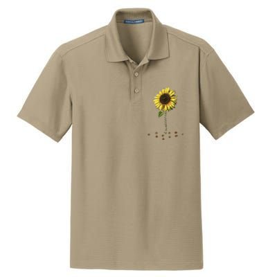 All You Need Is A Dog And Love Sunflower Paw Prints Gift Dry Zone Grid Polo