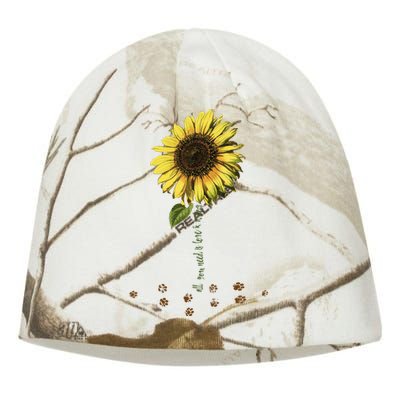 All You Need Is A Dog And Love Sunflower Paw Prints Gift Kati - Camo Knit Beanie