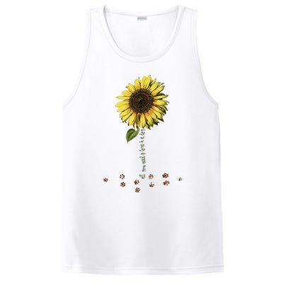 All You Need Is A Dog And Love Sunflower Paw Prints Gift PosiCharge Competitor Tank