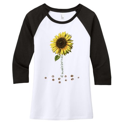 All You Need Is A Dog And Love Sunflower Paw Prints Gift Women's Tri-Blend 3/4-Sleeve Raglan Shirt