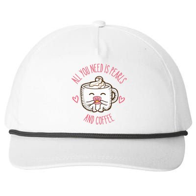 All You Need Is Pearls And Coffee Snapback Five-Panel Rope Hat