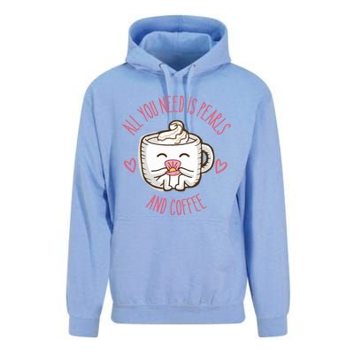 All You Need Is Pearls And Coffee Unisex Surf Hoodie