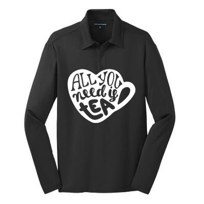 All You Need Is Tea Silk Touch Performance Long Sleeve Polo