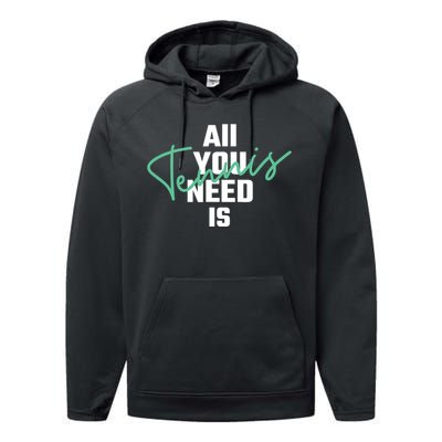 All You Need Is Tennis Love Performance Fleece Hoodie