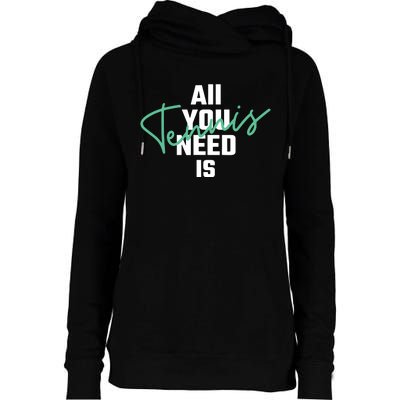 All You Need Is Tennis Love Womens Funnel Neck Pullover Hood