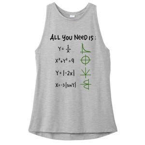 All You Need Is Love And Math Gift Ladies PosiCharge Tri-Blend Wicking Tank