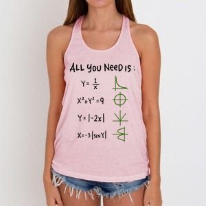 All You Need Is Love And Math Gift Women's Knotted Racerback Tank