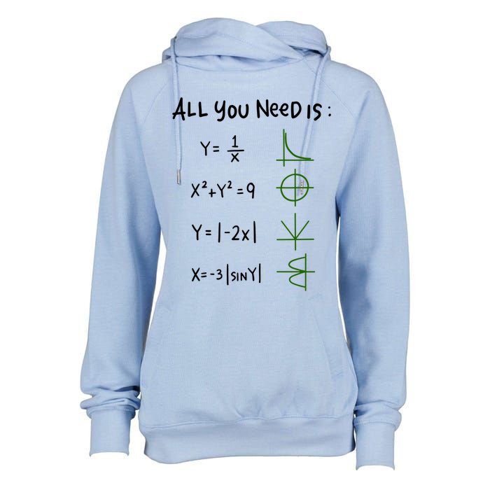 All You Need Is Love And Math Gift Womens Funnel Neck Pullover Hood