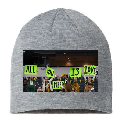 All You Need Is Love And His Pack Green Bay Packer Sustainable Beanie