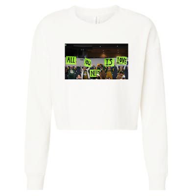 All You Need Is Love And His Pack Green Bay Packer Cropped Pullover Crew