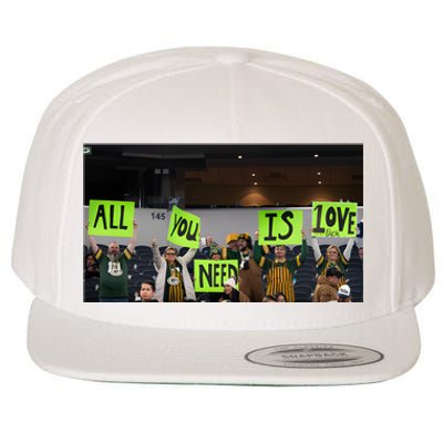 All You Need Is Love And His Pack Green Bay Packer Wool Snapback Cap