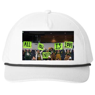 All You Need Is Love And His Pack Green Bay Packer Snapback Five-Panel Rope Hat