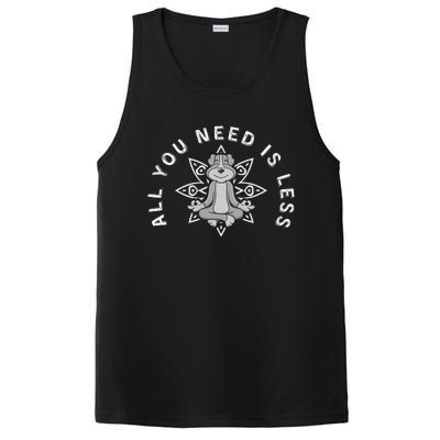 All You Need Is Less Dog Yoga Minimalist Zen Dog PosiCharge Competitor Tank