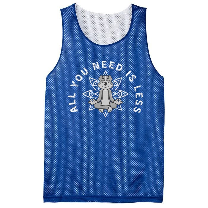 All You Need Is Less Dog Yoga Minimalist Zen Dog Mesh Reversible Basketball Jersey Tank