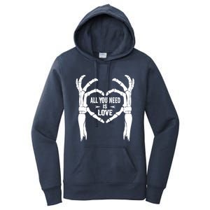 All You Need Is Love Skeleton Hands Halloween Costume Funny Gift Women's Pullover Hoodie