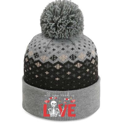 All You Need Is Love Skeleton Bones Valentine's Day Quote Gift The Baniff Cuffed Pom Beanie