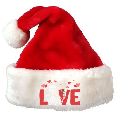 All You Need Is Love Skeleton Bones Valentine's Day Quote Gift Premium Christmas Santa Hat