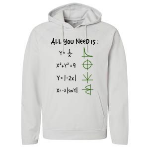 All You Need Is Love And Math Gift Performance Fleece Hoodie