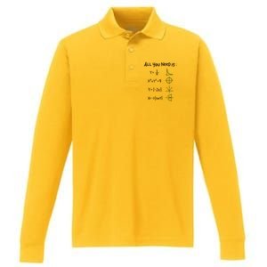 All You Need Is Love And Math Gift Performance Long Sleeve Polo