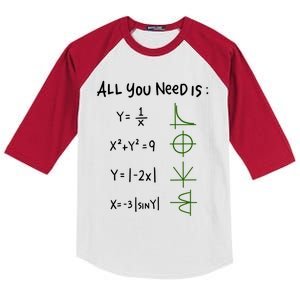 All You Need Is Love And Math Gift Kids Colorblock Raglan Jersey