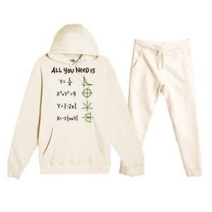 All You Need Is Love And Math Gift Premium Hooded Sweatsuit Set